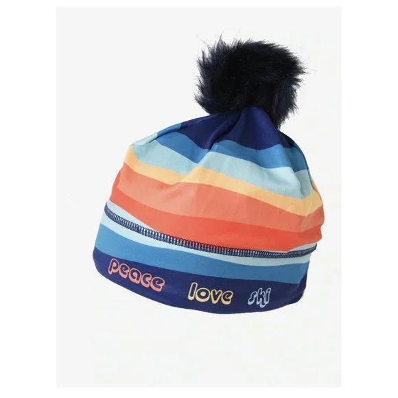 Krimson Klover HAT Peace Love Ski Pompom Beanie Après-ski Removable Pom - Picture 1 of 12